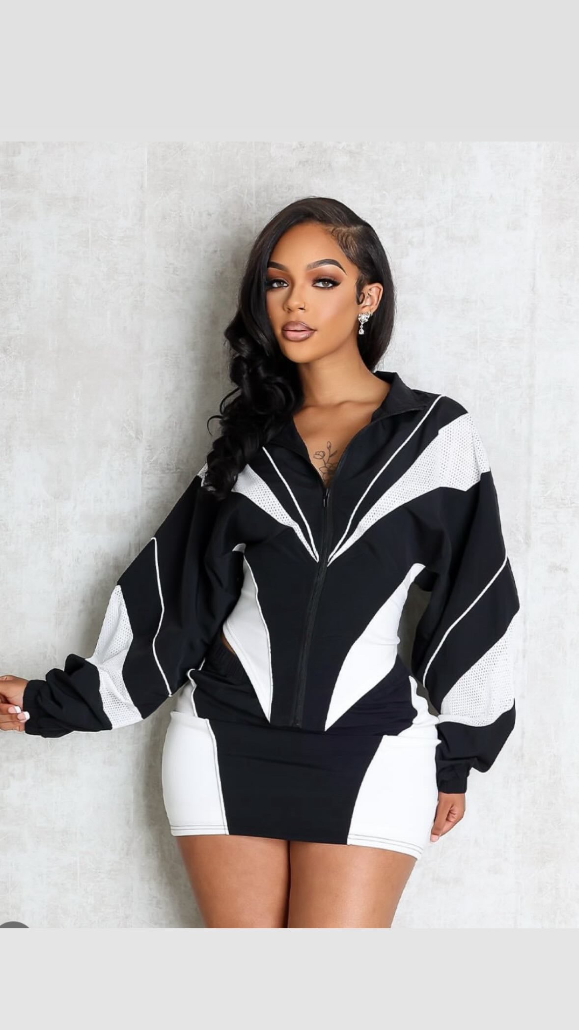 Track mini skirt set