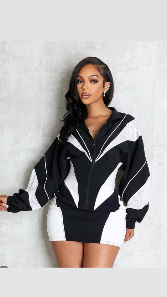 Track mini skirt set