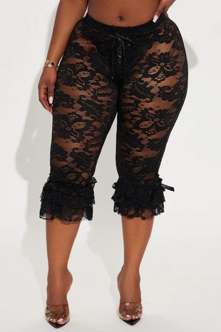 Lace crop pants