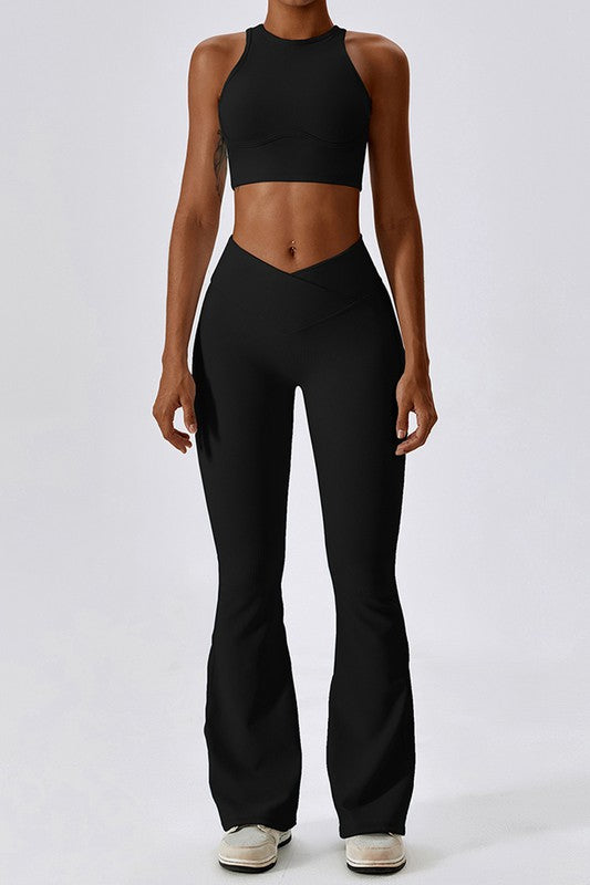 Flared high waist set