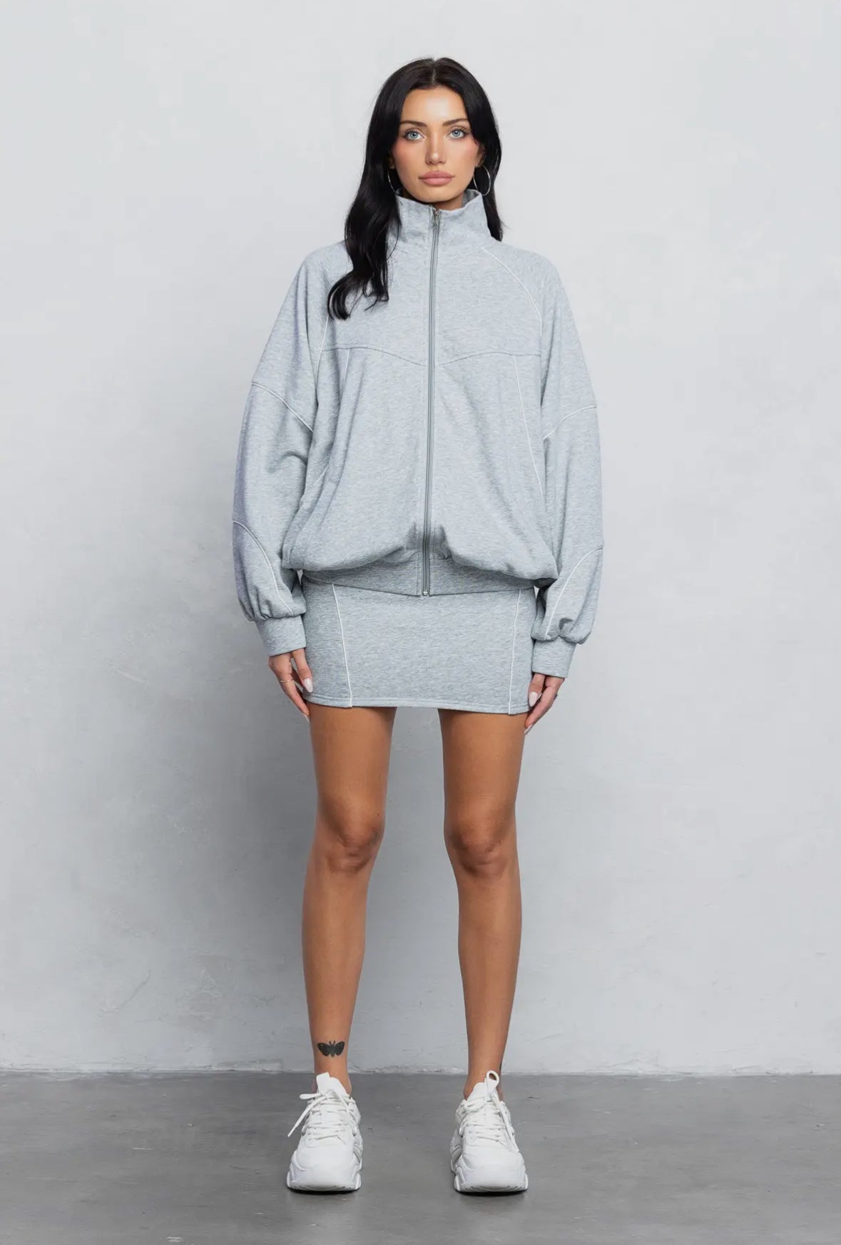 French tracksuit mini skirt set