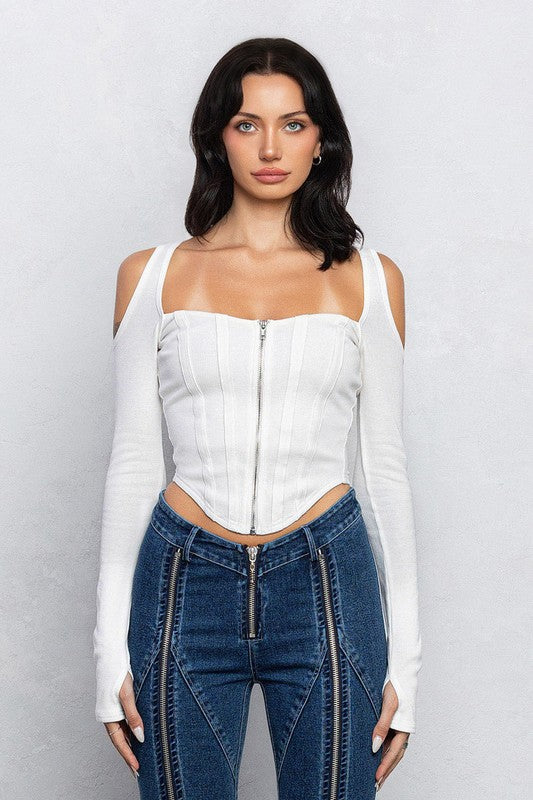 Bustier cut out top