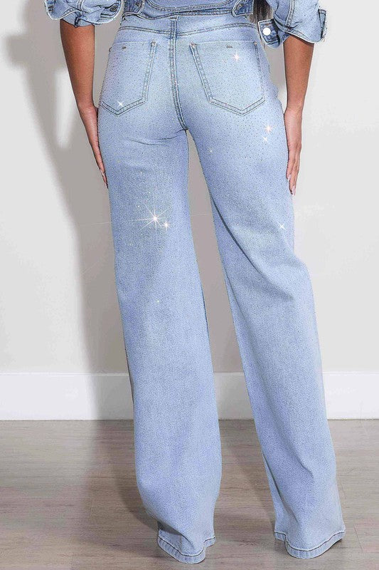 Bedazzled denim