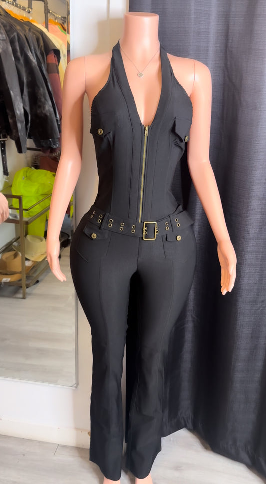 Halter cargo jumpsuit