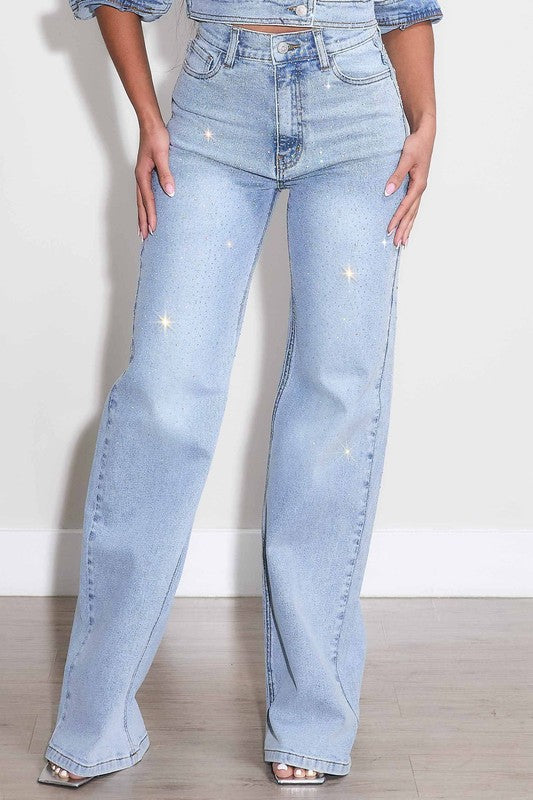 Bedazzled denim